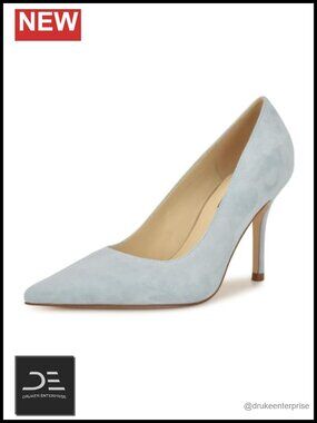 Nine West Gemmha Leather Suede Stiletto Pumps 3.39" Heel Party Shoes